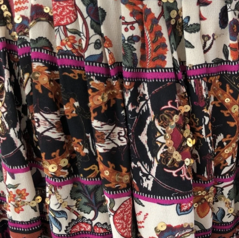 Sequin Silk Boho Skirt - DVF Diane Von Furstenberg
